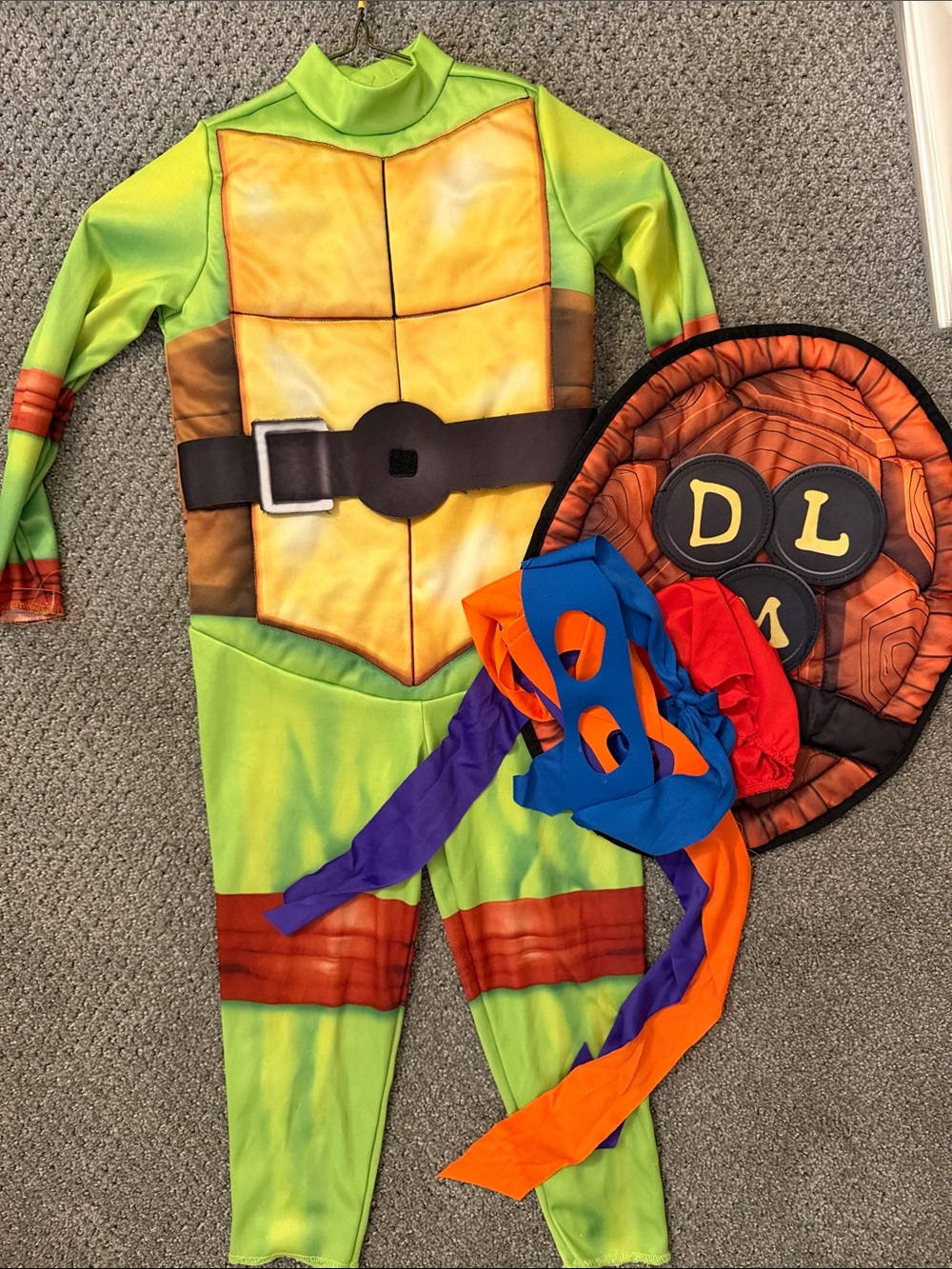 Green Ninja Turtle Kids Costume with Accessories